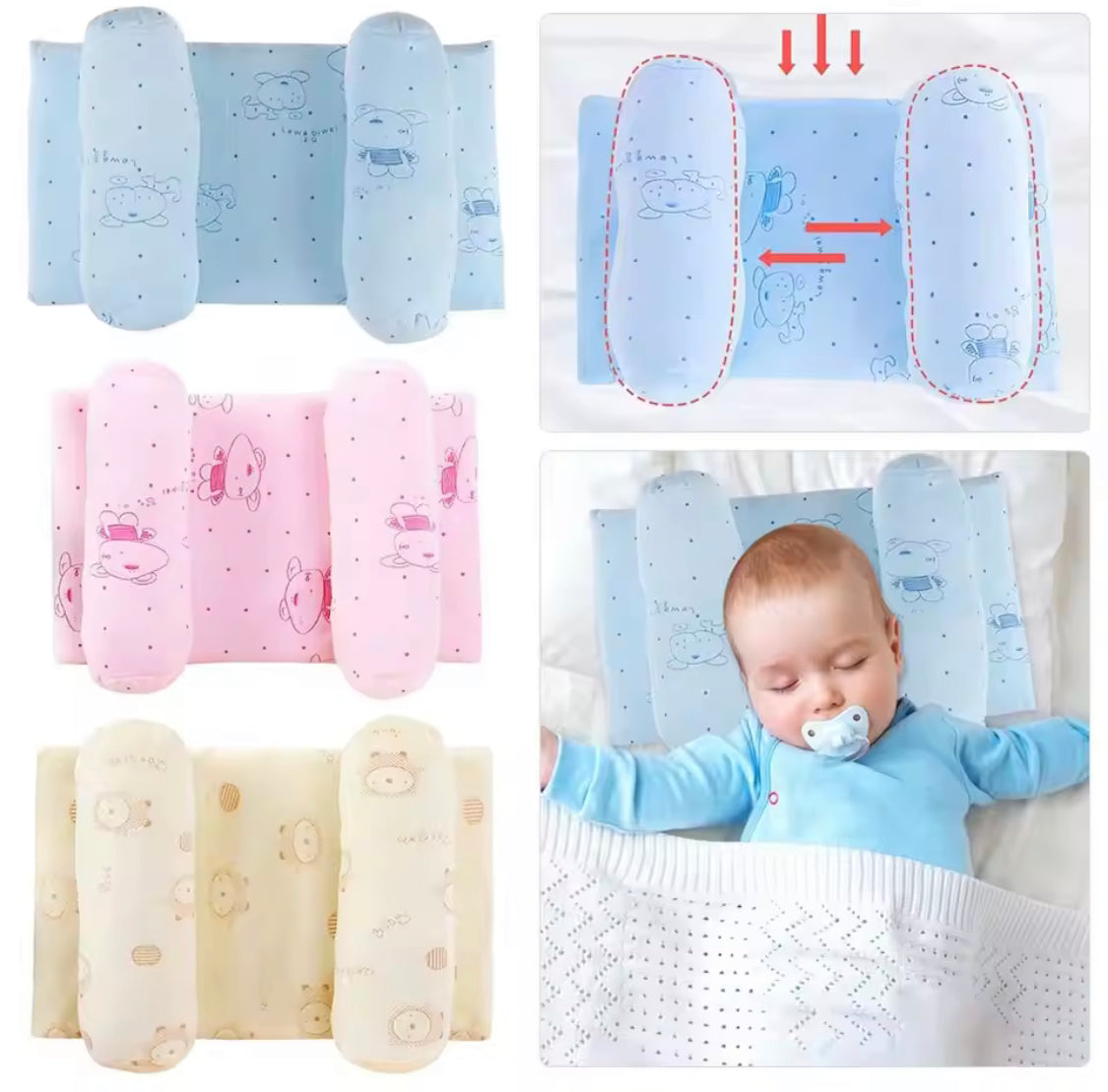 Baby Pillow Head Support Cushion, Baby Protective Shaping Pillow, Sleeping Support Baby Pillow