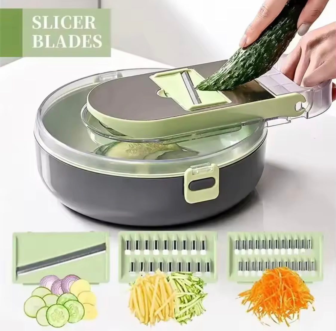 14 In 1 Vegetable Chopper,  Draining Vegetable Cutter With Stainless Steel Blades, Manual Hand Food Chopper, Kitchen Gadget