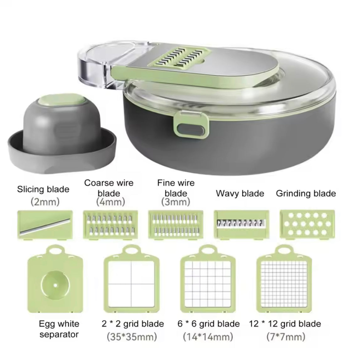 14 In 1 Vegetable Chopper,  Draining Vegetable Cutter With Stainless Steel Blades, Manual Hand Food Chopper, Kitchen Gadget