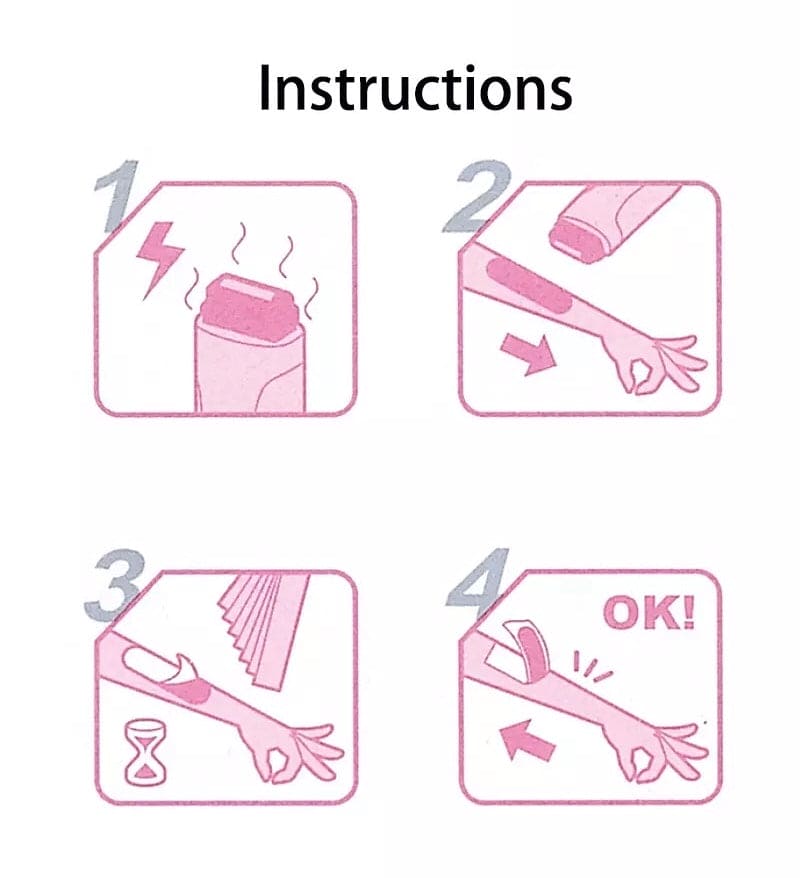 Electric Hair Removal Wax-melt Machine, Heater EU Plug Portable Epilator Roll, Heater Melt Depilation Hair Removal,  SPA Handheld Body Depilatory Machine Hair Removal Tool